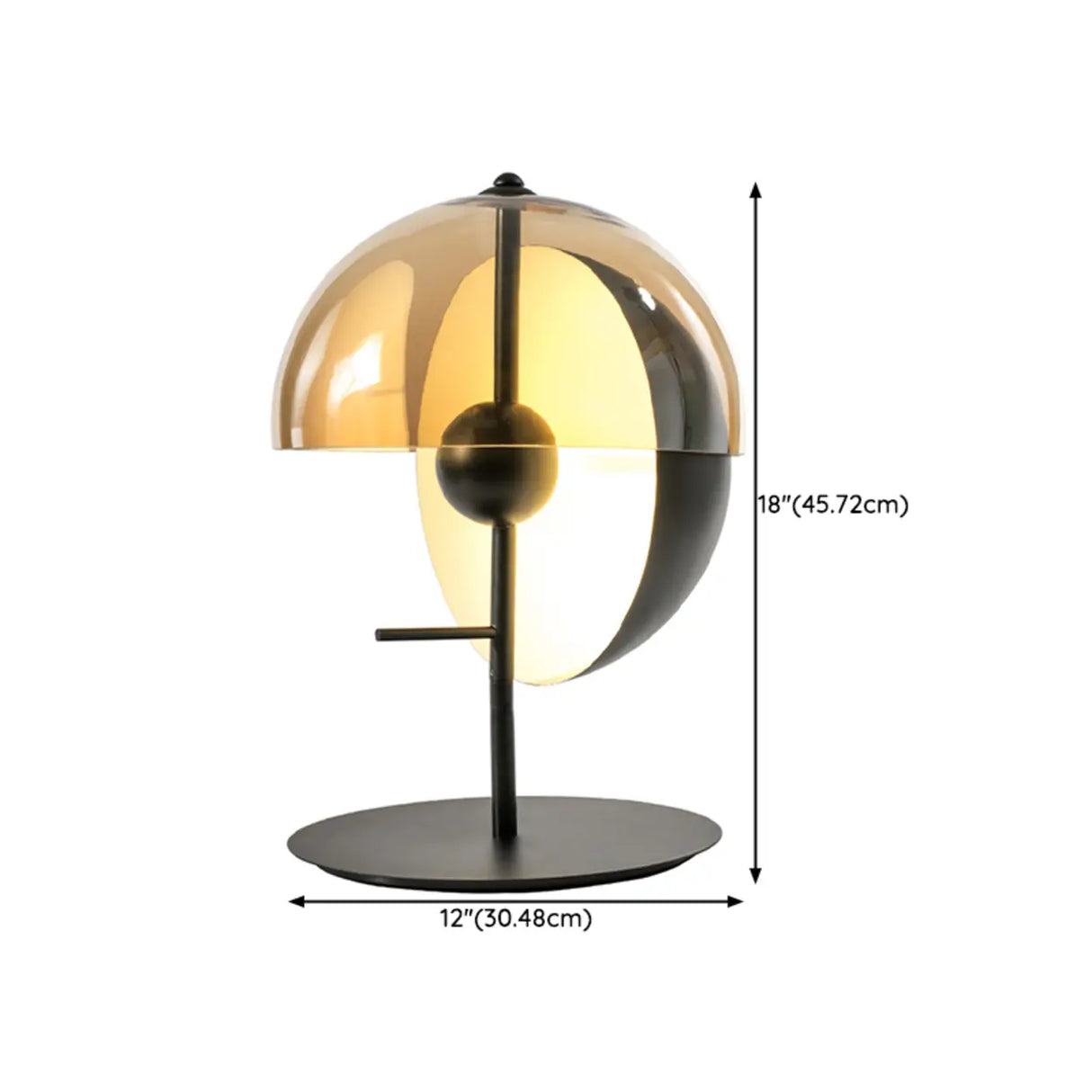 Plug-In Artistic Modern Amber Glass Shade Table Lamp 