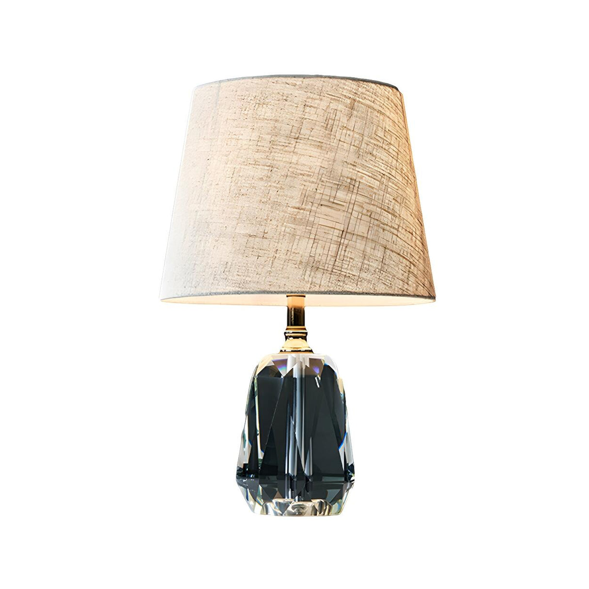 Plug-In Barrel Shade Luxury Crystal Base Table Lamp Image - 6