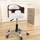 Pneumatic Adjustable Fabric Swivel Sliding Bar Stool Grey Image - 10