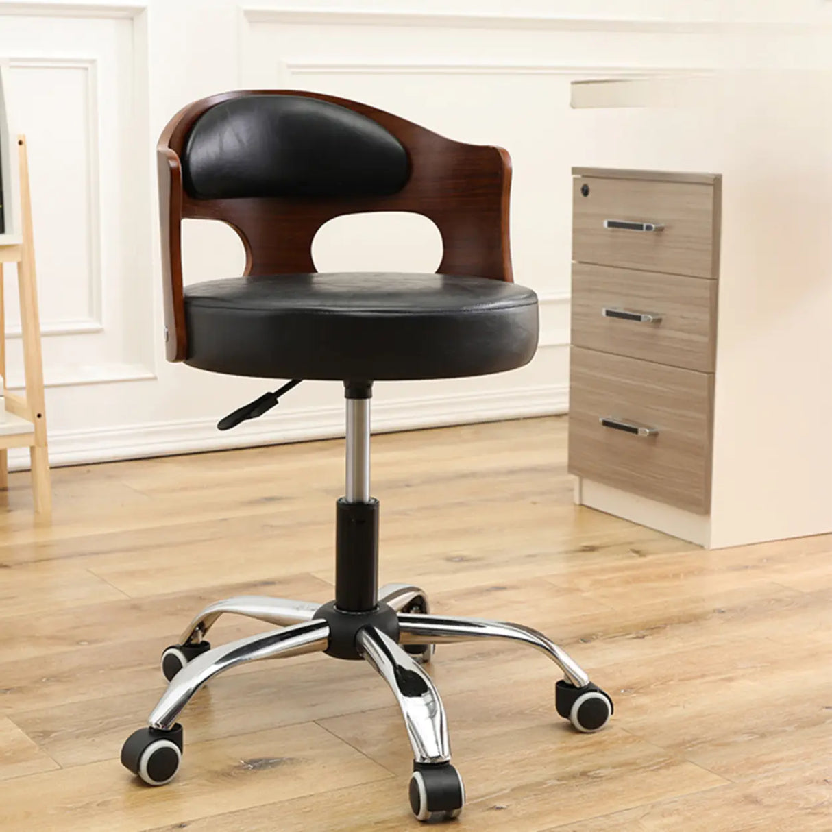 Pneumatic Adjustable Fabric Swivel Sliding Bar Stool Grey Image - 13