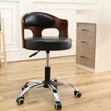 Pneumatic Adjustable Fabric Swivel Sliding Bar Stool Grey Image - 13