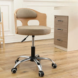 Pneumatic Adjustable Fabric Swivel Sliding Bar Stool Grey Image - 18