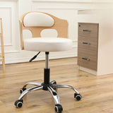 Pneumatic Adjustable Fabric Swivel Sliding Bar Stool Grey Image - 19