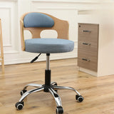 Pneumatic Adjustable Fabric Swivel Sliding Bar Stool Grey Image - 20