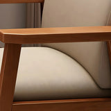 Polyurethane Upholstered Wood Solid Back Arm Chair Image - 13