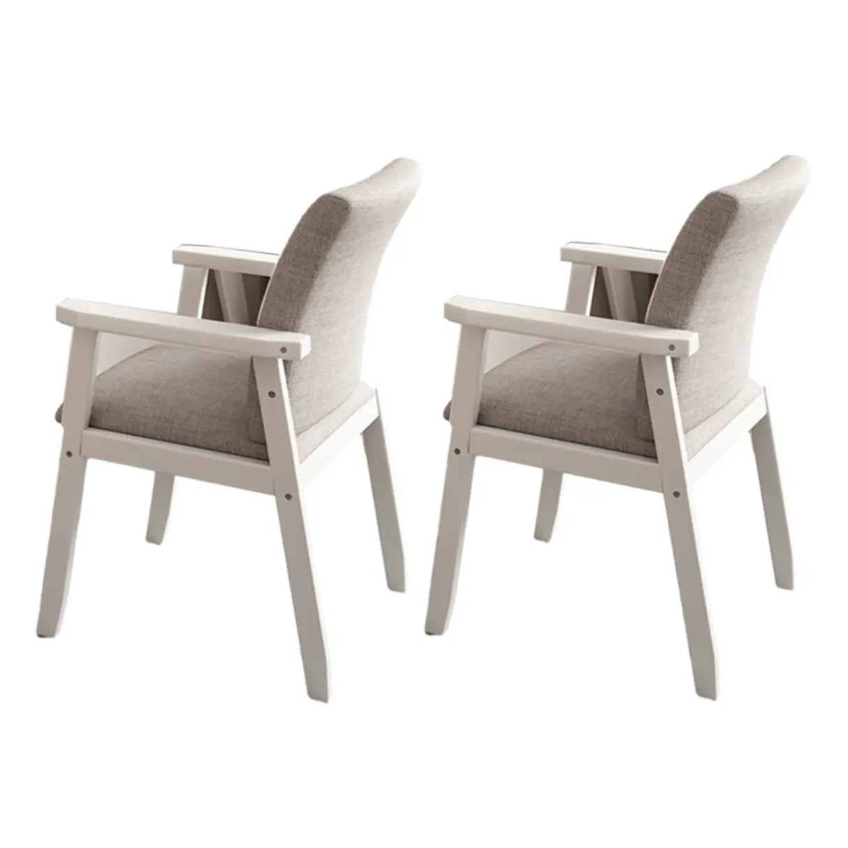 Polyurethane Upholstered Wood Solid Back Arm Chair Image - 14