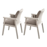 Polyurethane Upholstered Wood Solid Back Arm Chair Image - 14