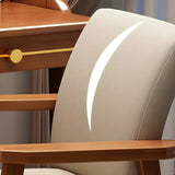 Polyurethane Upholstered Wood Solid Back Arm Chair Image - 15