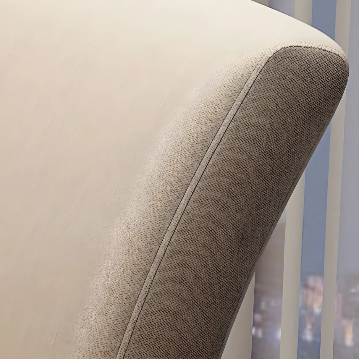 Polyurethane Upholstered Wood Solid Back Arm Chair Image - 18