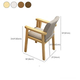 Polyurethane Upholstered Wood Solid Back Arm Chair #size