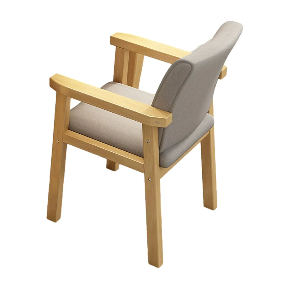 Polyurethane Upholstered Wood Solid Back Arm Chair Image - 20