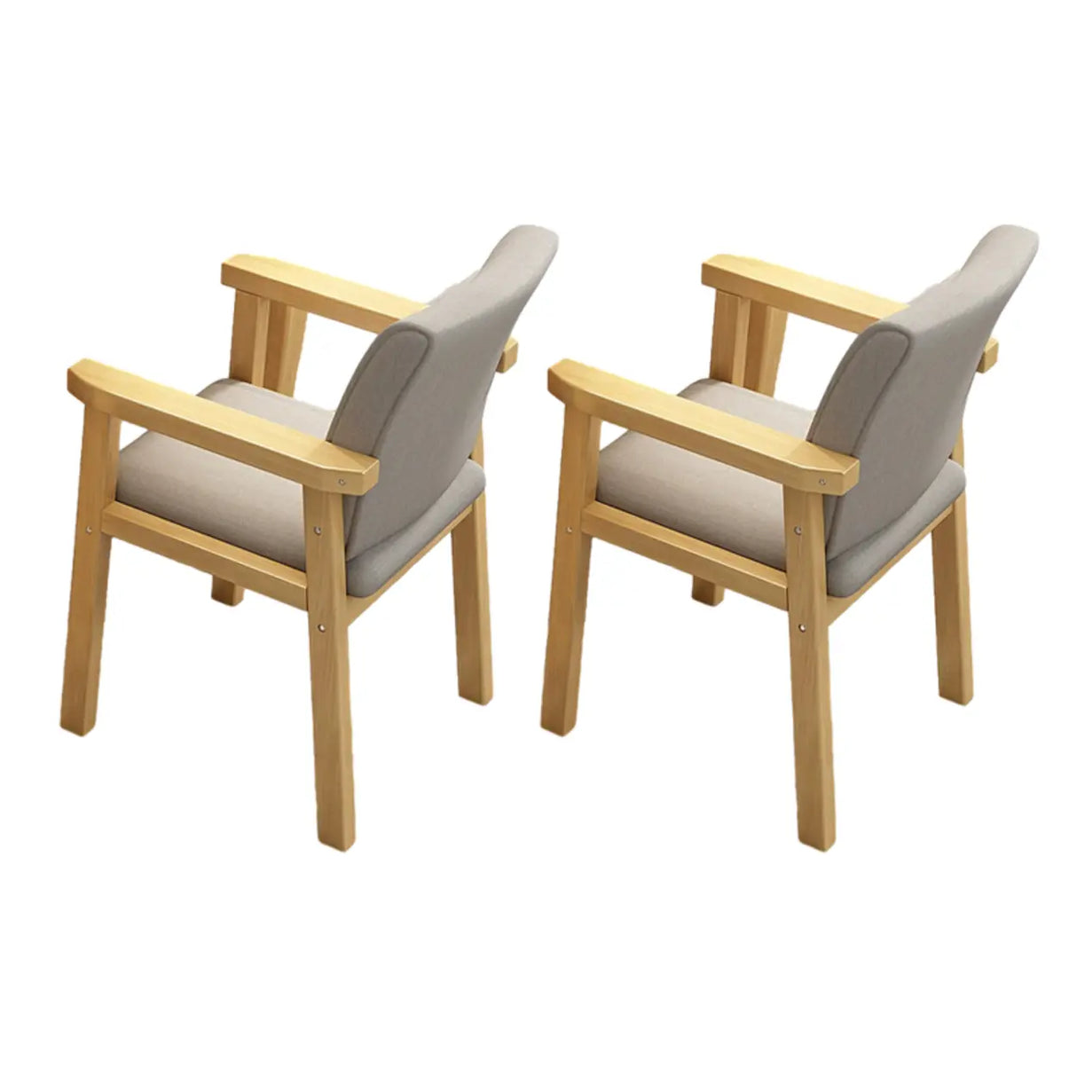 Polyurethane Upholstered Wood Solid Back Arm Chair Image - 21
