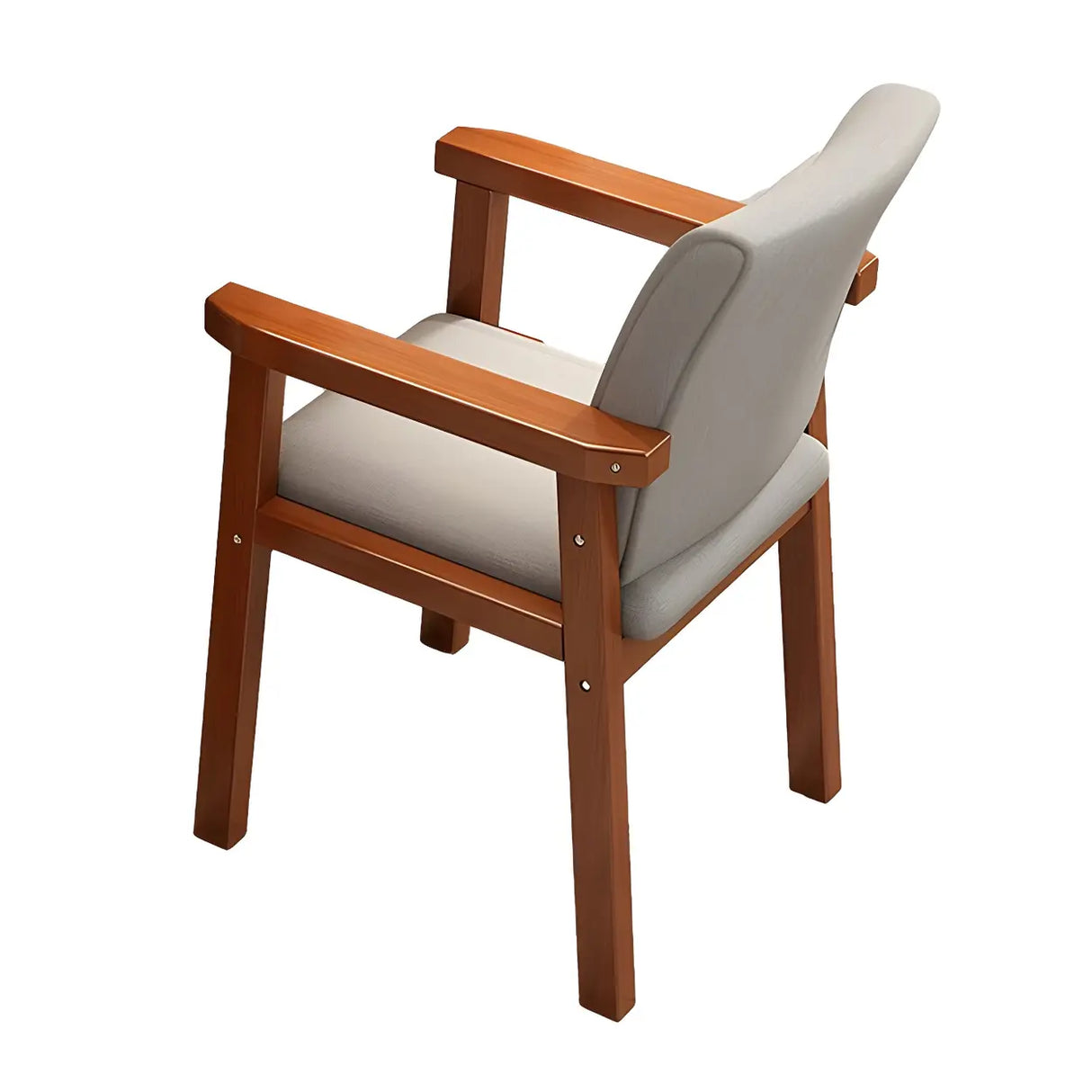 Polyurethane Upholstered Wood Solid Back Arm Chair Image - 25