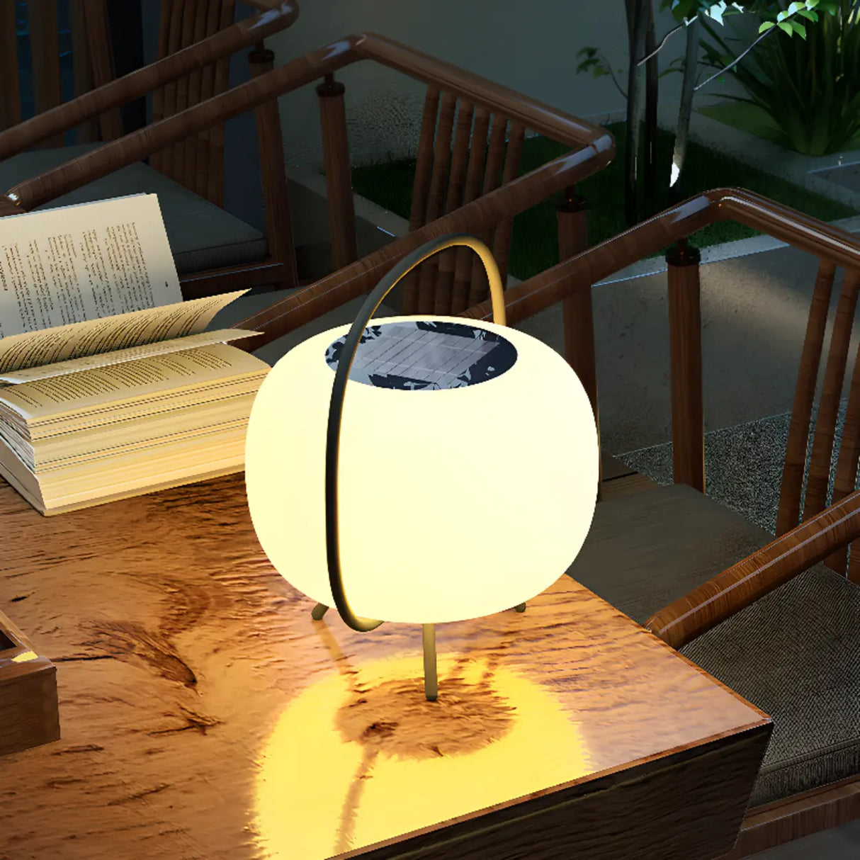 Portable Solar LED Outdoor Table Lantern Pillar Light Image - 4