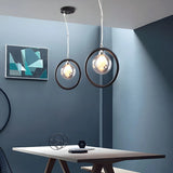 Postmodern Globe Glass Dining Room Black Pendant Light Image - 1