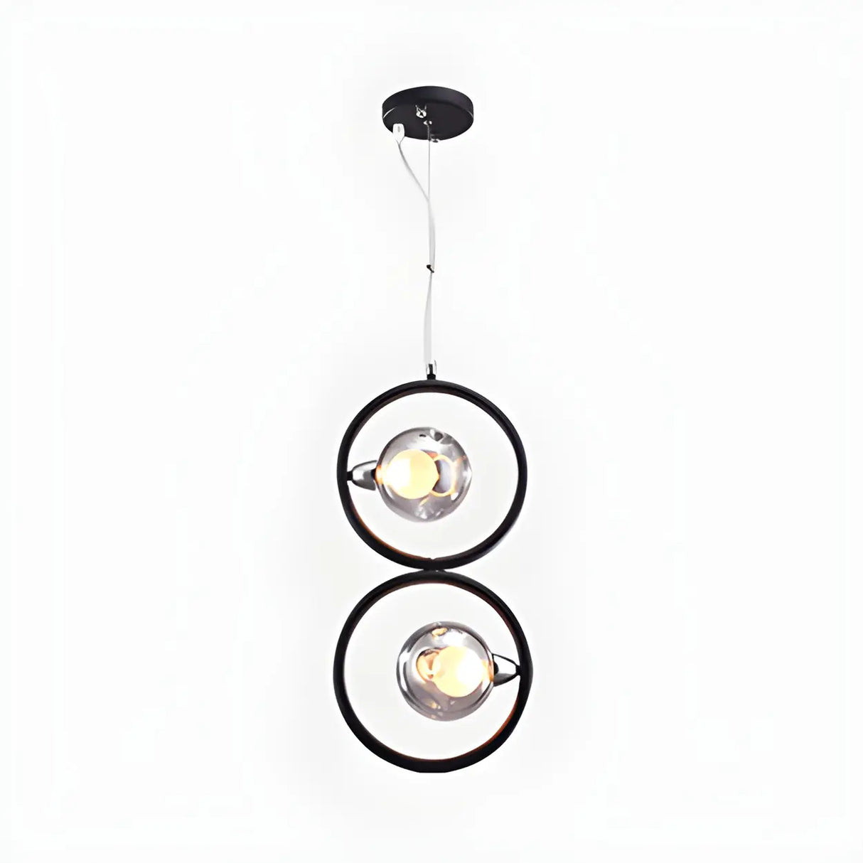 Postmodern Globe Glass Dining Room Black Pendant Light Image - 4