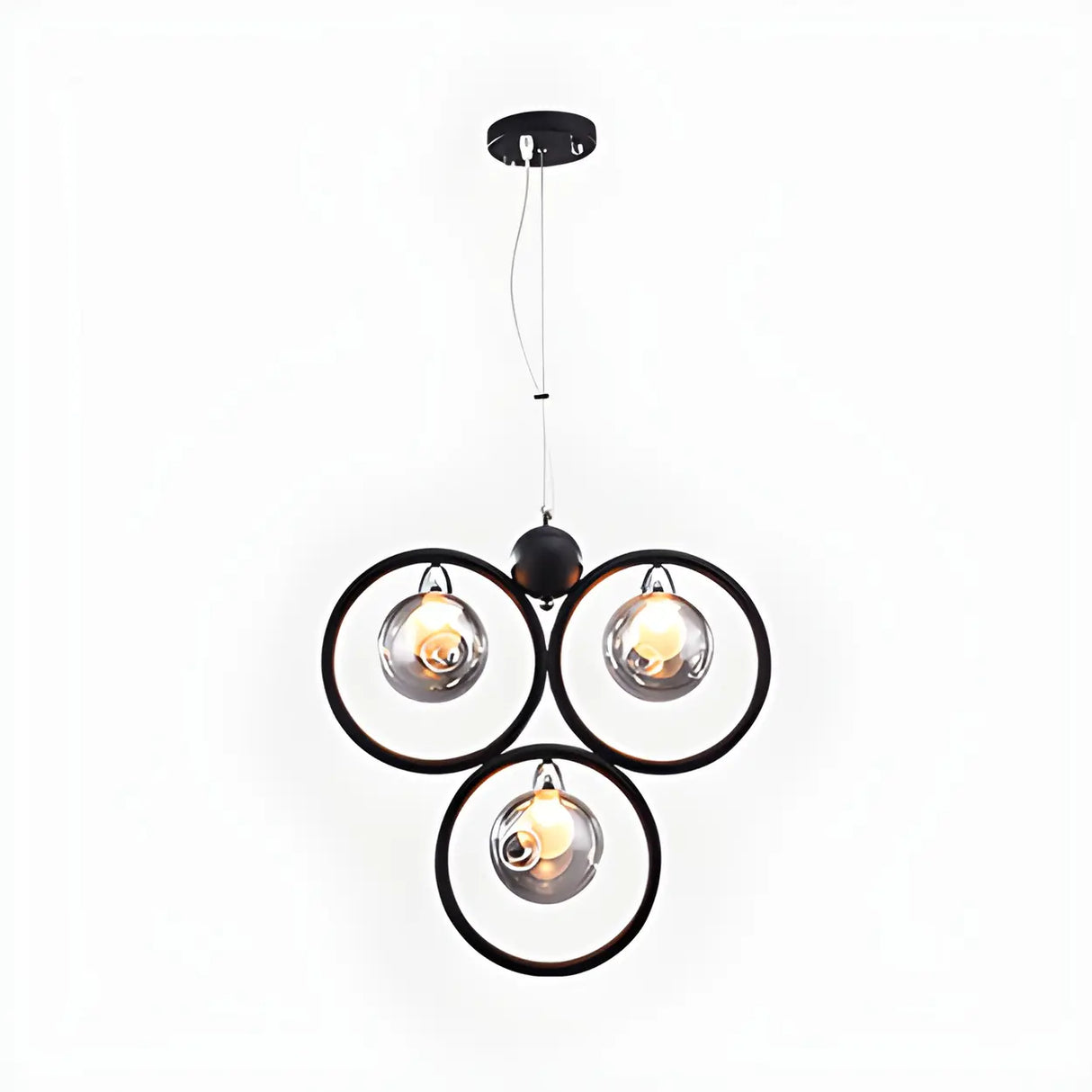 Postmodern Globe Glass Dining Room Black Pendant Light Image - 6