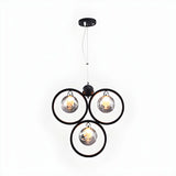Postmodern Globe Glass Dining Room Black Pendant Light Image - 6