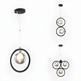 Postmodern Globe Glass Dining Room Black Pendant Light Image - 7