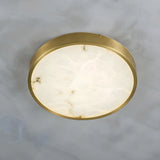 Postmodern Round Alabaster LED Flush Mount Ceiling Light Image - 4