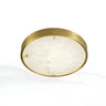 16" 220V-240V Brass Postmodern Round Alabaster LED Flush Mount Ceiling Light Image - 5