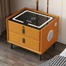 Practical Rectangular Leather Dark Gray Charging Nightstand Image - 10