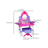 Princess Oval Plastic Pink Kids Vanity with Mirror Storage Image - 11