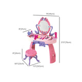 Princess Oval Plastic Pink Kids Vanity with Mirror Storage Image - 12