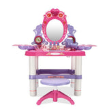 Princess Oval Plastic Pink Kids Vanity with Mirror Storage Image - 6