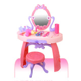 Princess Oval Plastic Pink Kids Vanity with Mirror Storage Image - 7