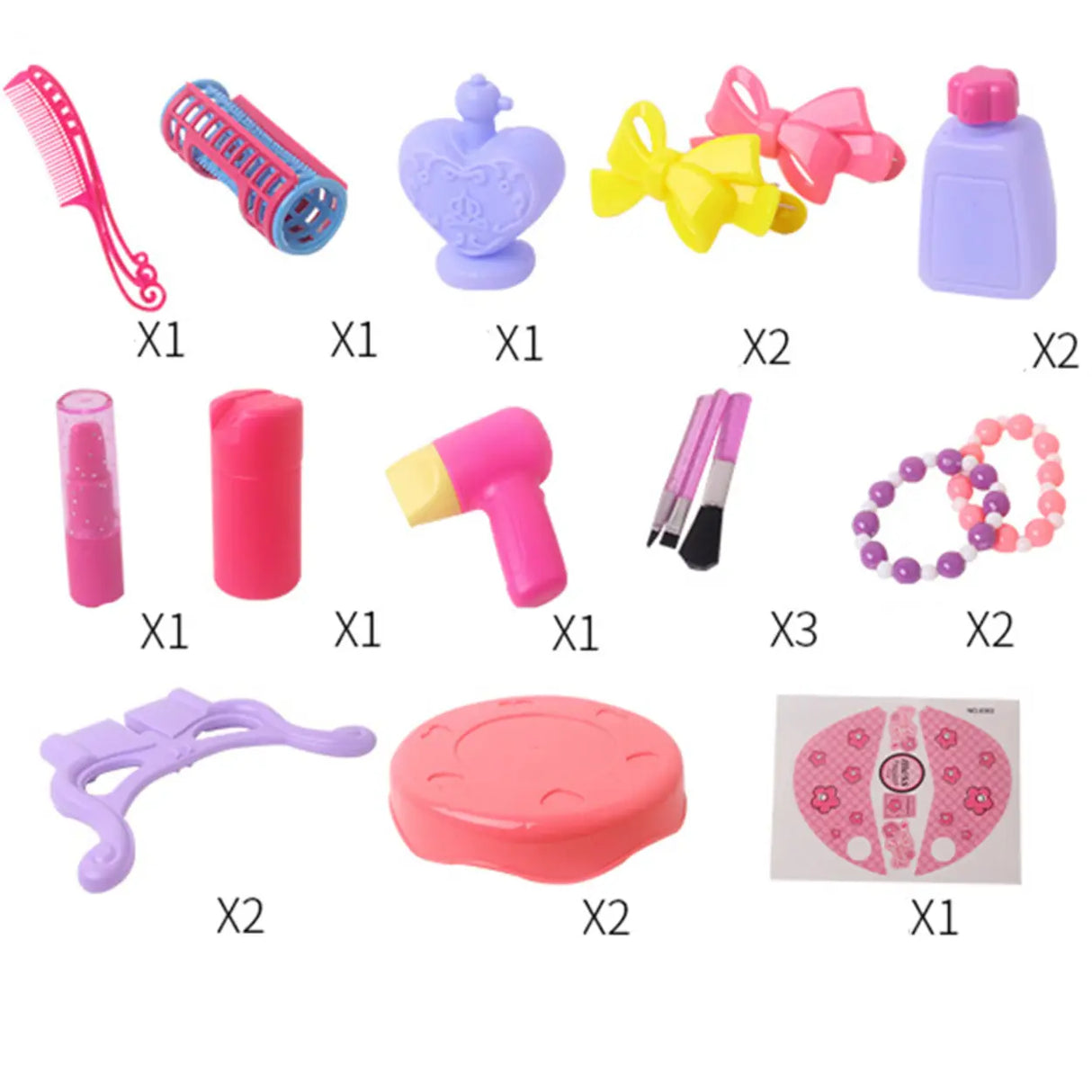 Princess Oval Plastic Pink Kids Vanity with Mirror Storage Image - 8