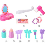 Princess Oval Plastic Pink Kids Vanity with Mirror Storage Image - 9