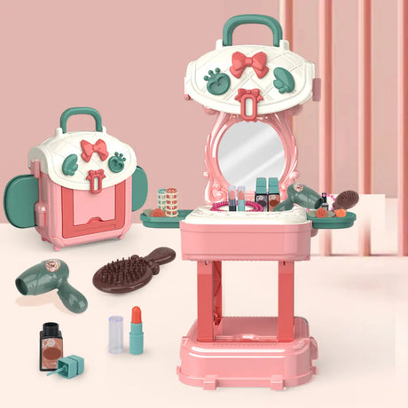 Princess Portable Pink Travel Storage Mirror Kids Vanity Image - 1