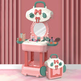 Princess Portable Pink Travel Storage Mirror Kids Vanity Image - 2