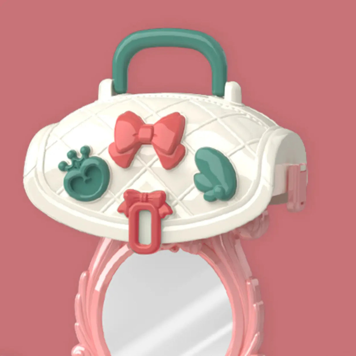 Princess Portable Pink Travel Storage Mirror Kids Vanity Image - 4