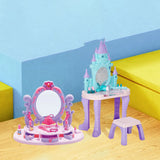 Princess Purple Castle Vanity with Mirror and Storage Image - 1