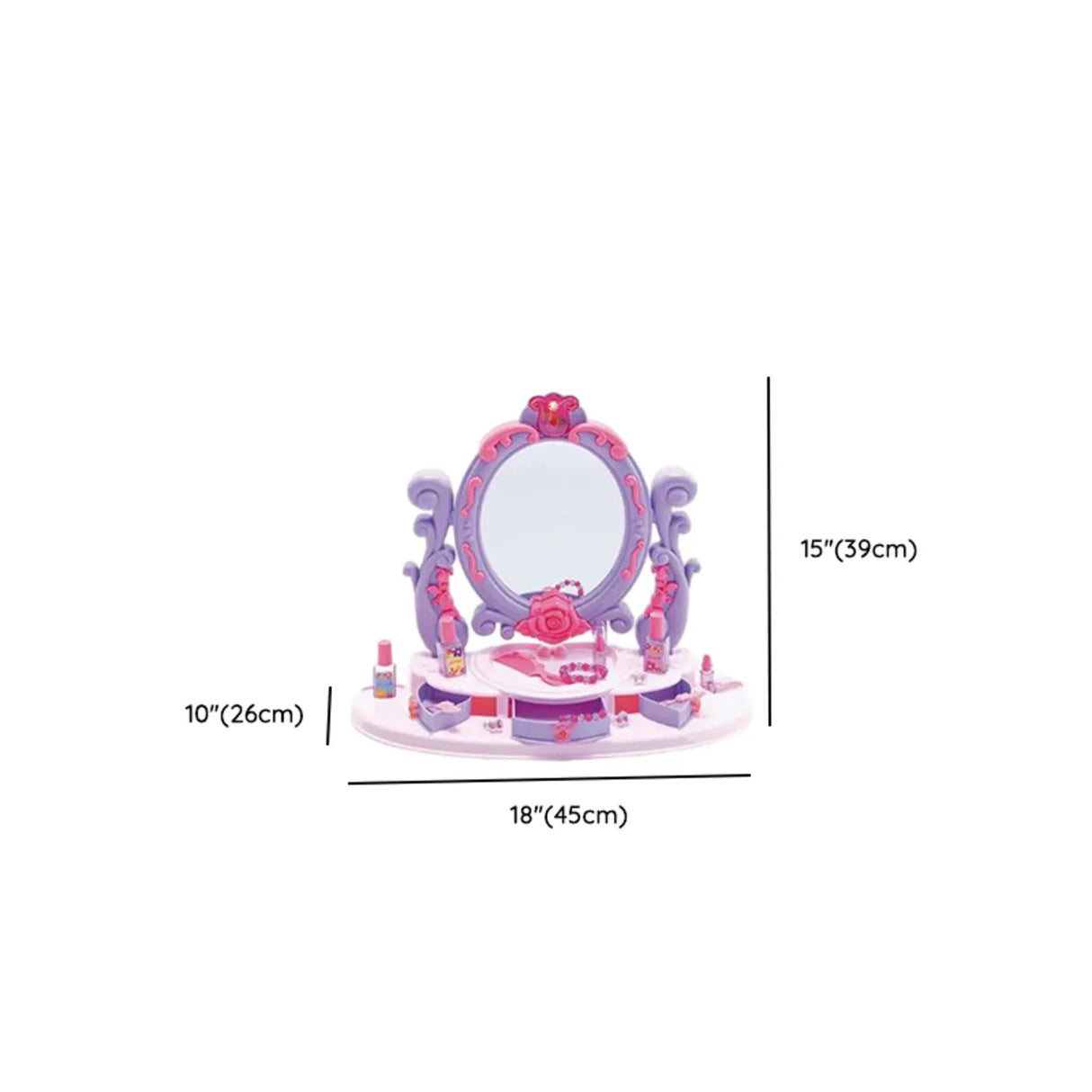 Princess Purple Castle Vanity with Mirror and Storage 