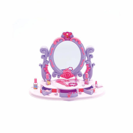 Princess Purple Castle Vanity with Mirror and Storage Image - 2