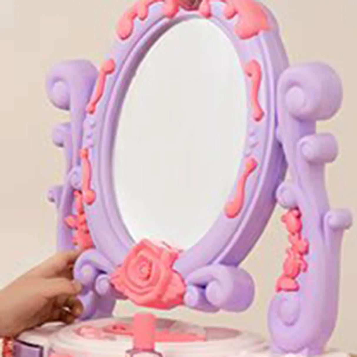 Princess Purple Castle Vanity with Mirror and Storage Image - 6