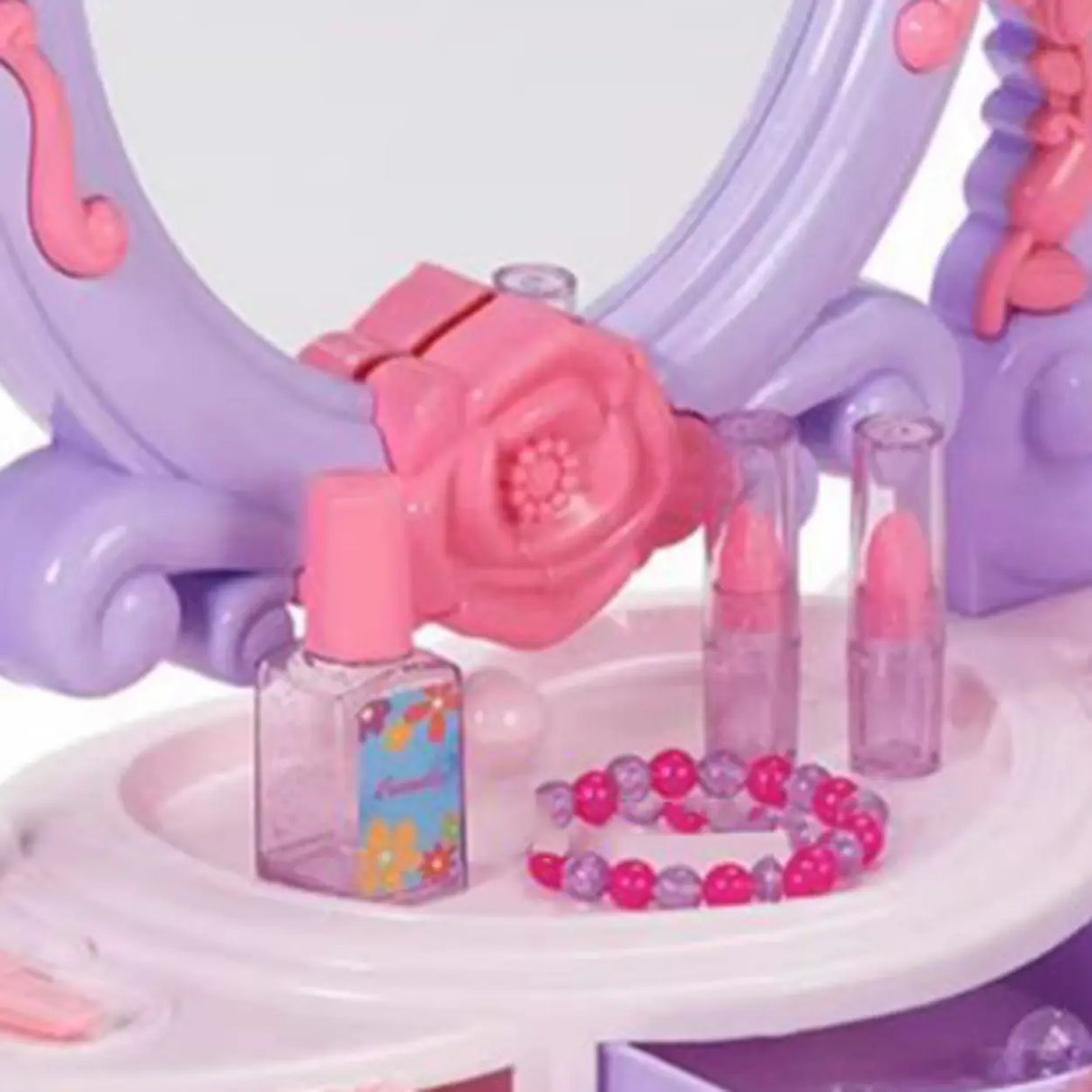 Princess Purple Castle Vanity with Mirror and Storage Image - 8