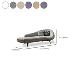 Purple Chenille Upholstered Wood Leg Right-Arm Chaise #size