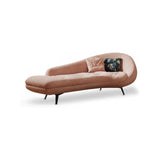 Purple Chenille Upholstered Wood Leg Right-Arm Chaise Image - 5