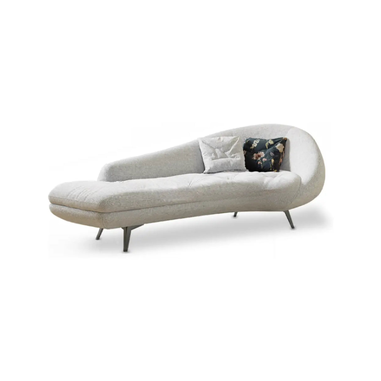 Purple Chenille Upholstered Wood Leg Right-Arm Chaise Image - 6