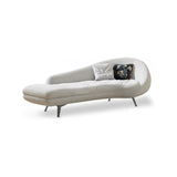 Purple Chenille Upholstered Wood Leg Right-Arm Chaise Image - 6