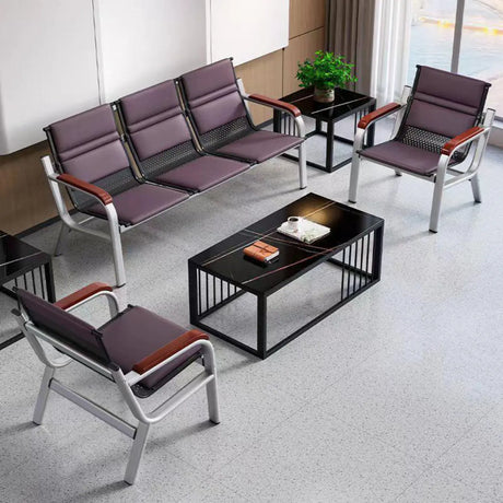Purple Stain Resistant Faux Leather Beam Seating Image - 1
