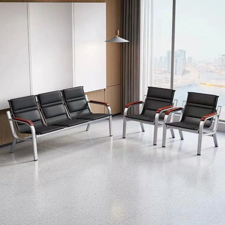 Purple Stain Resistant Faux Leather Beam Seating Image - 2