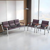 Purple Stain Resistant Faux Leather Beam Seating Image - 6