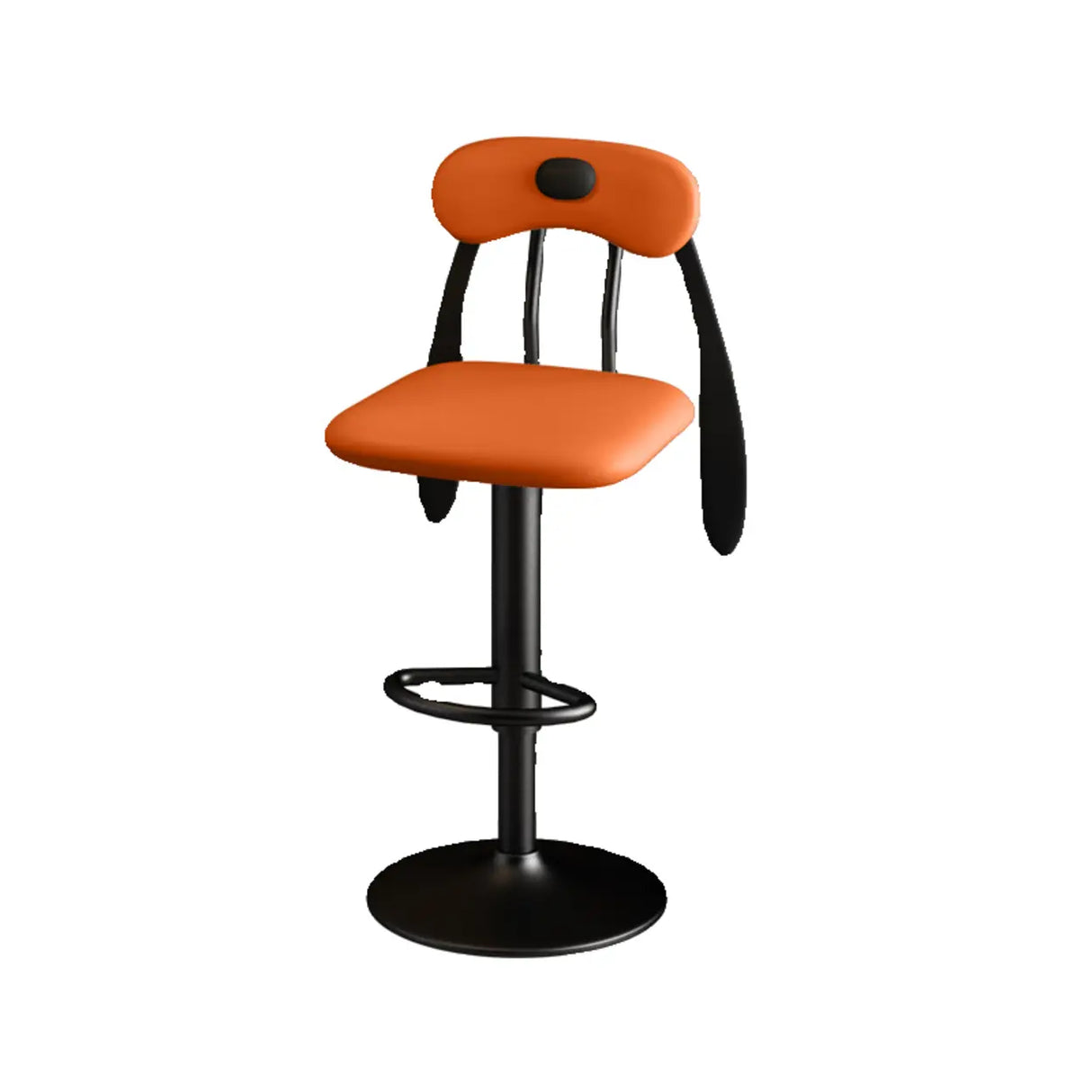 Rabbit Ears Square Leather Adjustable Swivel Bar Stool Image - 10