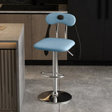 Rabbit Ears Square Leather Adjustable Swivel Bar Stool Image - 14