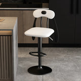 Rabbit Ears Square Leather Adjustable Swivel Bar Stool Image - 17